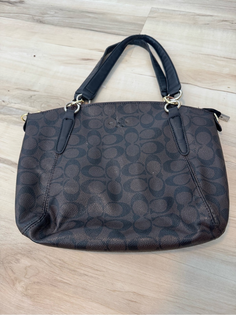 Coach Brown Signature Canvas Tote Bag
